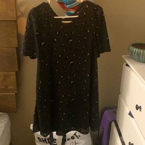 Animal Print Black Dress